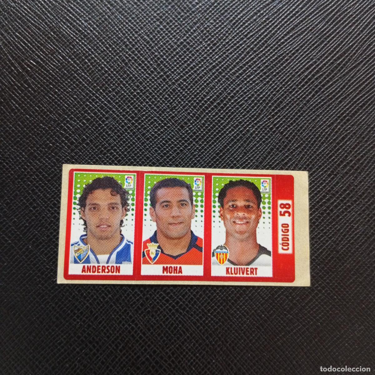 Cromos de F&uacute;tbol: CODIGO 58 ANDERSON MOHA KLUIVERT CHICLE LIGA DE LAS ESTRELLAS 2005 2006 SIN PEGAR - A72 PG46