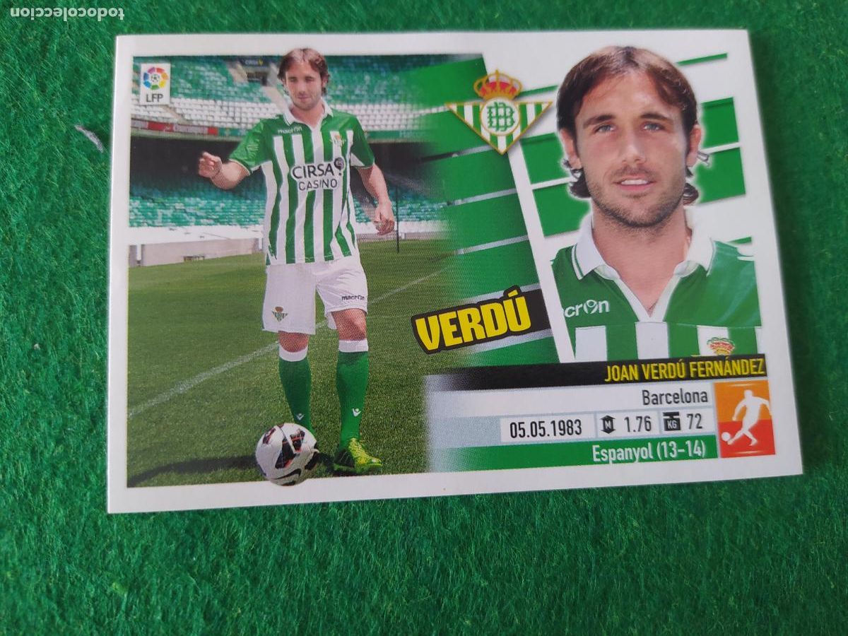 Cromos de F&uacute;tbol: LIGA ESTE 2013 2014 13/14 NUEVO SIN PEGAR FICHAJE N&ordm; 4 VERDU REAL BETIS