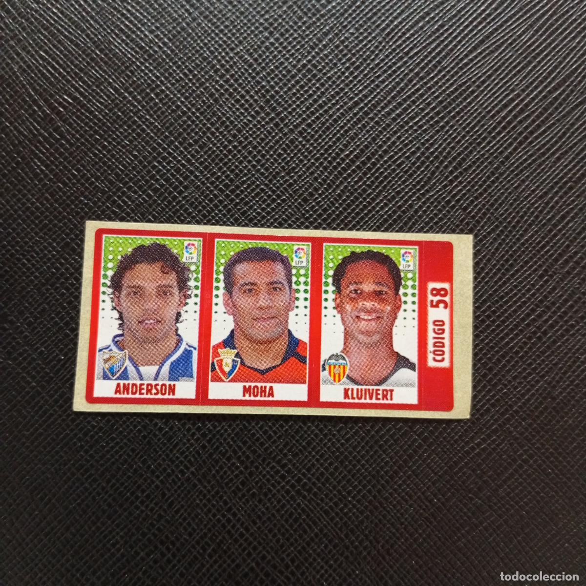 Cromos de F&uacute;tbol: CODIGO 58 ANDERSON MOHA KLUIVERT CHICLE LIGA DE LAS ESTRELLAS 2005 2006 SIN PEGAR - A72 PG49