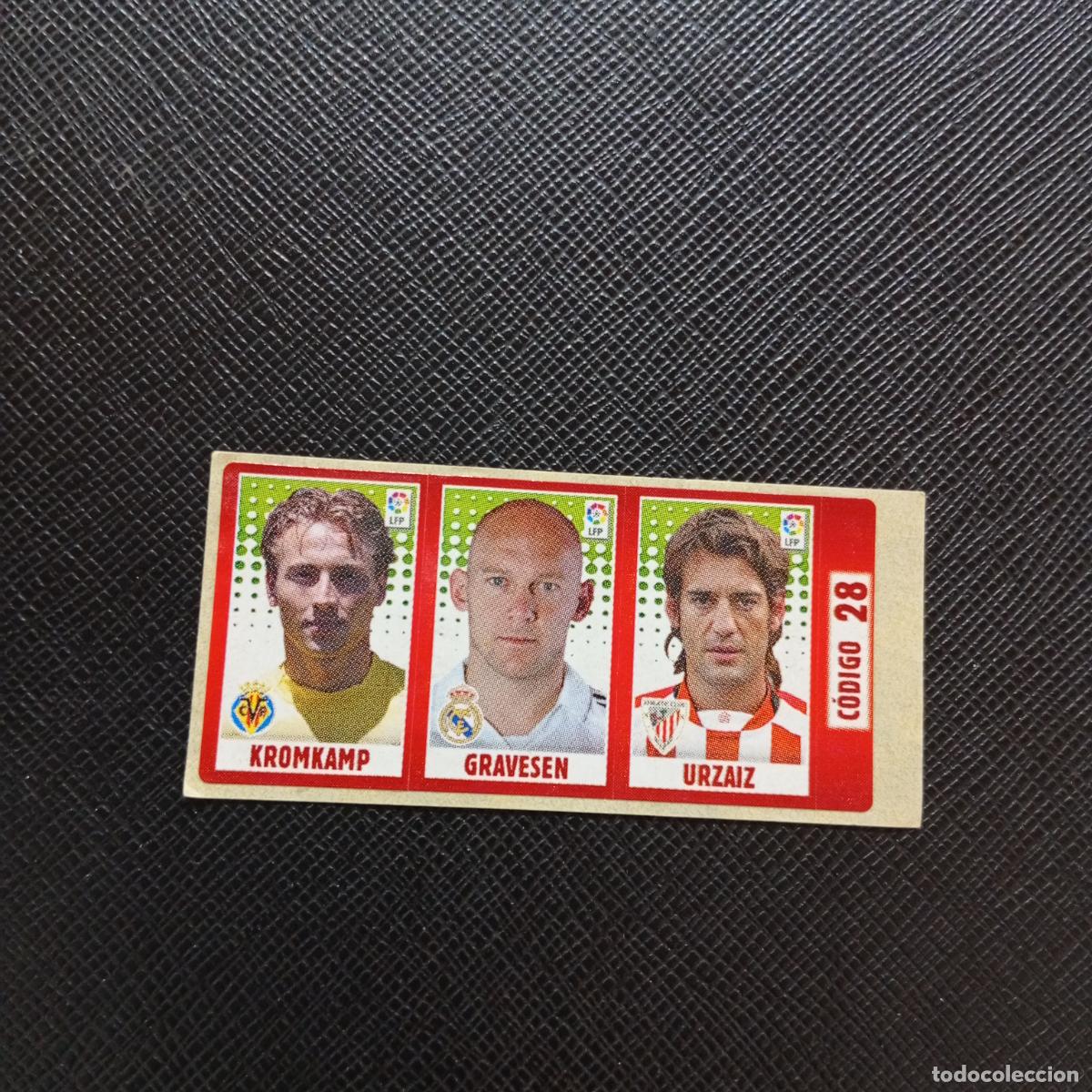 Cromos de F&uacute;tbol: CODIGO 28 KROMKAMP GRAVESEN URZAIZ CHICLE LIGA DE LAS ESTRELLAS 2005 2006 SIN PEGAR - A72 PG70
