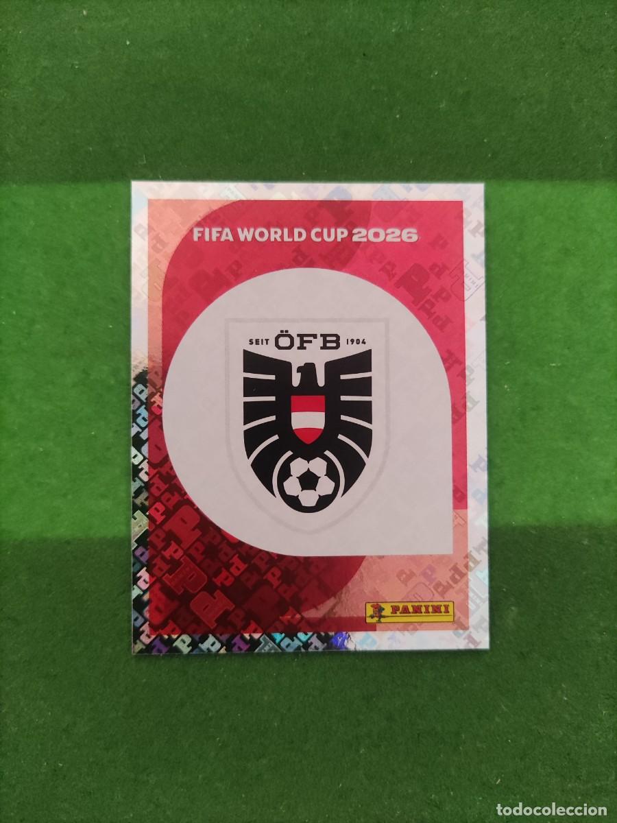 Cromos de F&uacute;tbol: Escudo Austria AUT 1 Sticker Mundial 2026 FIFA World Cup / Sin pegar
