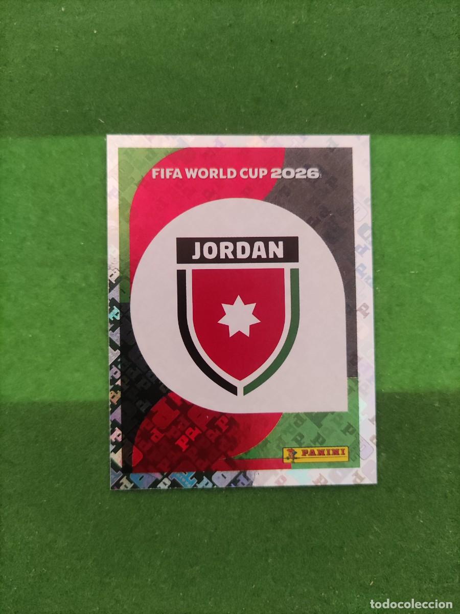 Cromos de F&uacute;tbol: Escudo Jordania JOR 1 Sticker Mundial 2026 FIFA World Cup / Sin pegar