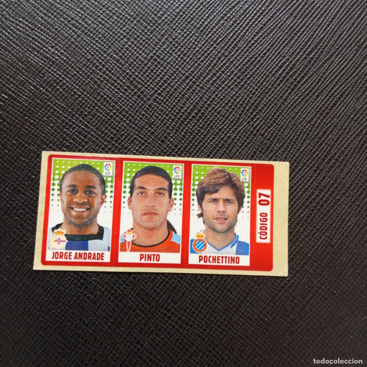 Cromos de F&uacute;tbol: CODIGO 07 7 ANDRADE PINTO POCHETTINO CHICLE LIGA DE LAS ESTRELLAS 2005 2006 SIN PEGAR - A71 PG27