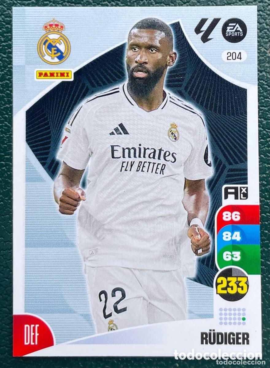 Cromos de F&uacute;tbol: 204 RUDIGER REAL MADRID FICHAS ALBUM ADRENALYN XL 2024 2025 24 25