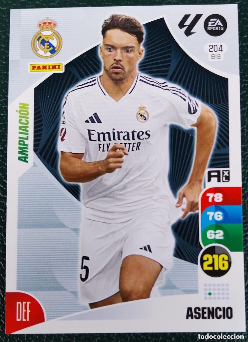 Cromos de F&uacute;tbol: 204 BIS ASENCIO REAL MADRID AMPLIACION FICHAS ALBUM ADRENALYN XL 2024 2025 24 25