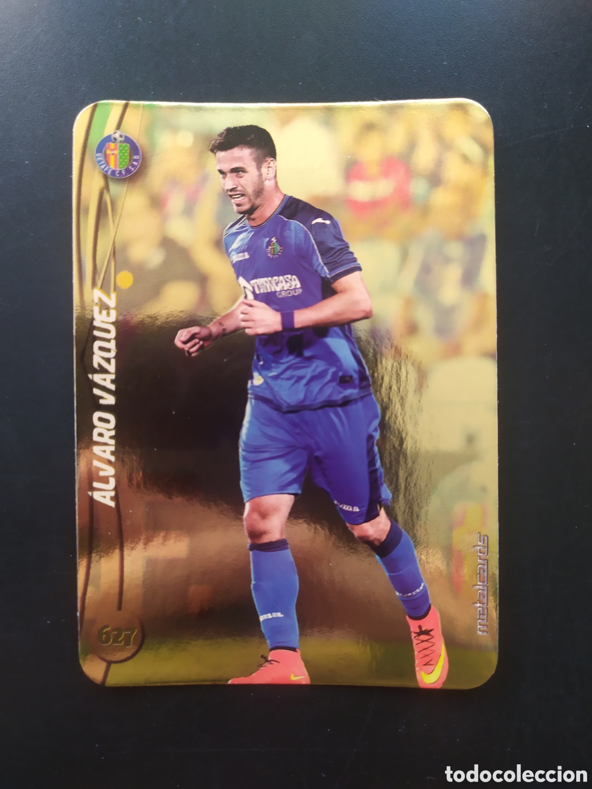 Cromos de F&uacute;tbol: Mundicromo fichas Liga 2014 2015 14 15 Alvaro V&aacute;zquez top brillo liso dorado n&deg; 627 Getafe