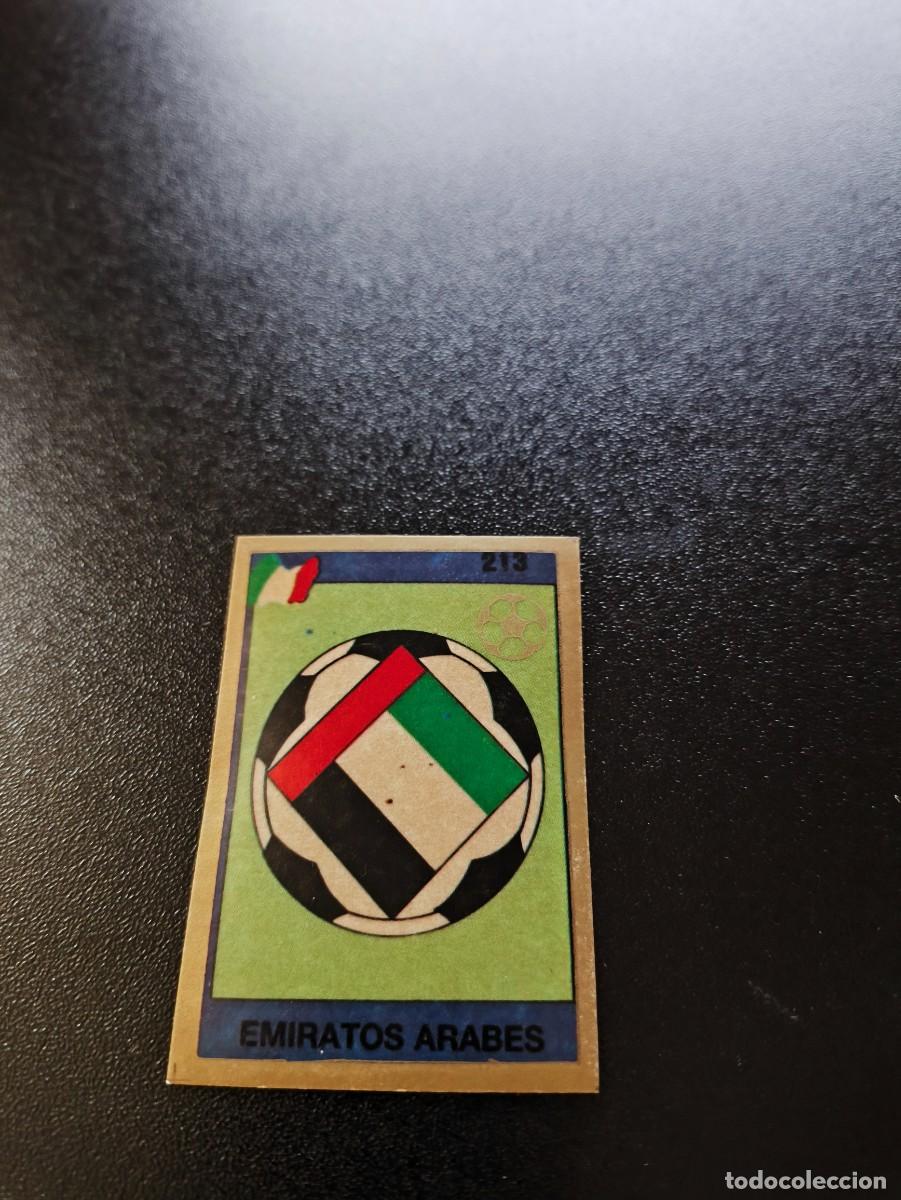 Cromos de F&uacute;tbol: 213 FLAG BANDERA ESCUDO EMIRATOS ARABES REYAUCA WORLD CUP MUNDIAL ITALIA ITALY 1990 NO PANINI