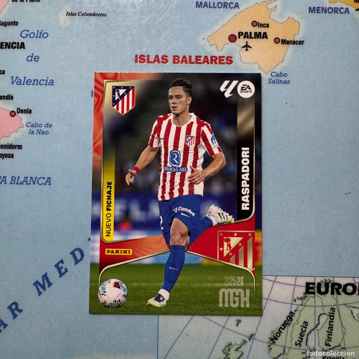 Cromos de F&uacute;tbol: Raspadori nuevo fichaje n&uacute;mero 475 del atl&eacute;tico de Madrid Megacracks 25-26 2025-2026
