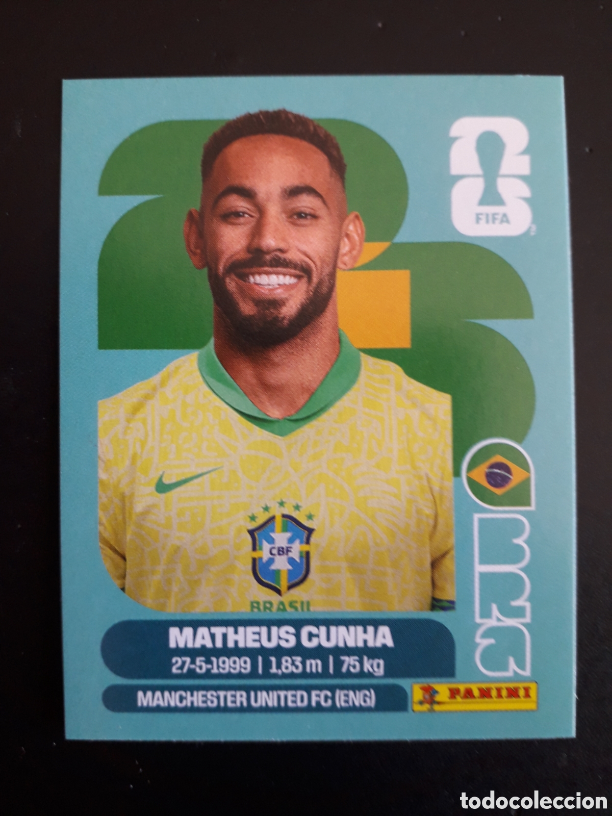 Fu&szlig;ball-Sticker: MATHEUS CUNHA BRASIL BRA 17 MUNDIAL F&Uacute;TBOL 2026 FIFA WORLD CUP PANINI SIN PEGAR PEDIDO M&Iacute;NIMO 3&euro;.