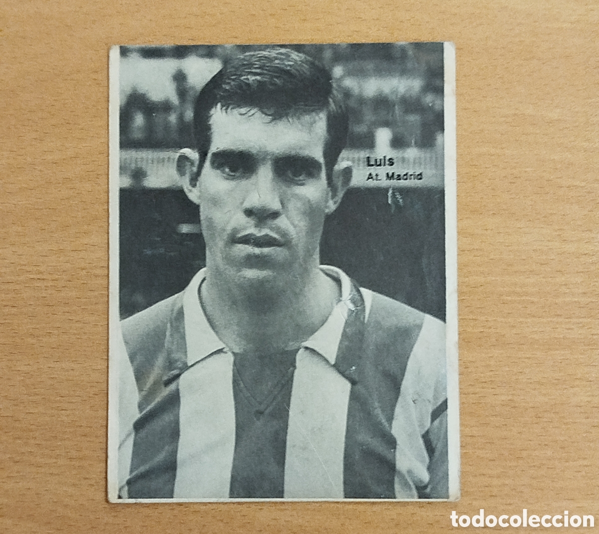 Cromos de F&uacute;tbol: ANTIGUA FOTO POSTAL CROMO DOBLE CARA FUTBOL FOTOGRAF&Iacute;A LUIS ARAGONES Y CALLEJA ATL&Eacute;TICO DE MADRID