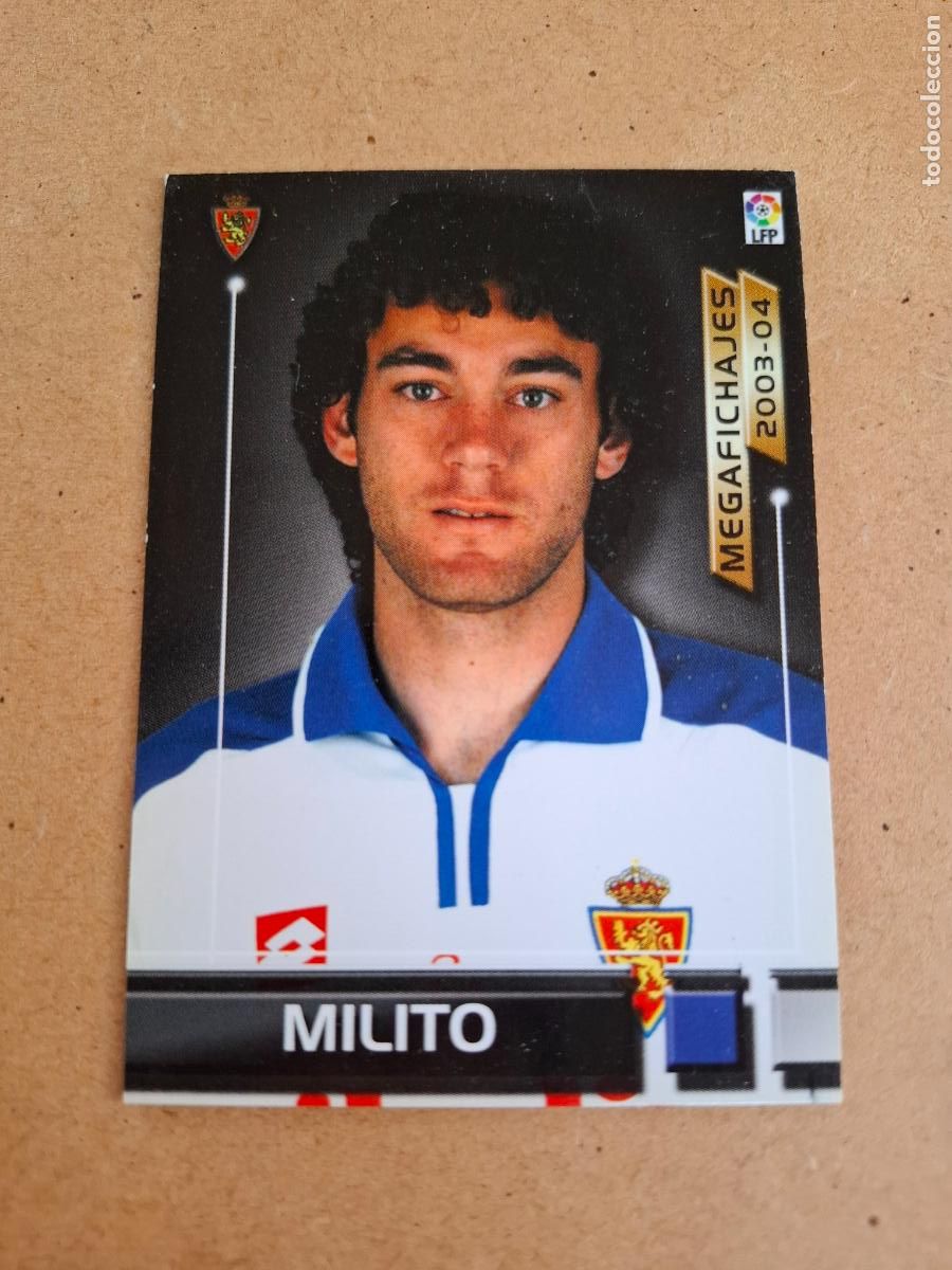 Fu&szlig;ball-Sticker: MEGAFICHAS 2003 2004 03 04 - PANINI - 500 MILITO - REAL ZARAGOZA (CM)