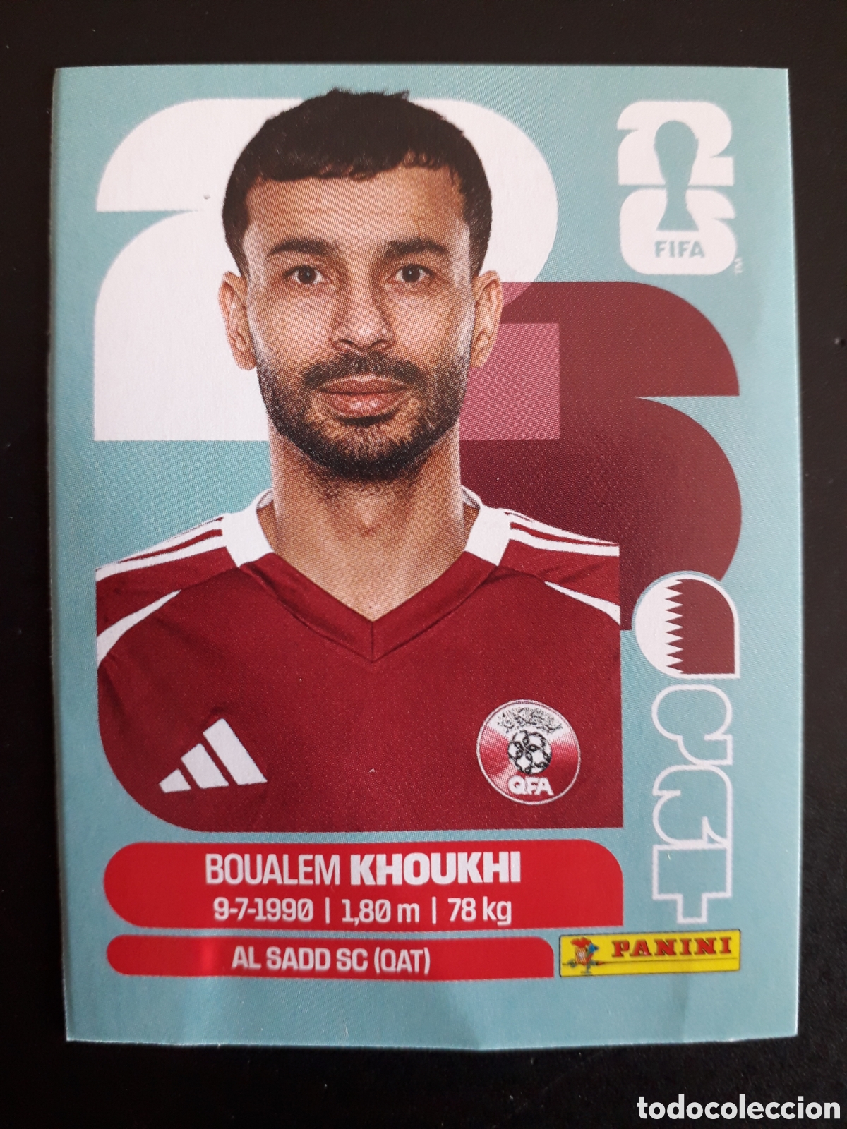 Fu&szlig;ball-Sticker: KHOUKHI QATAR QAT 6 MUNDIAL F&Uacute;TBOL 2026 FIFA WORLD CUP PANINI SIN PEGAR PEDIDO M&Iacute;NIMO 3&euro;