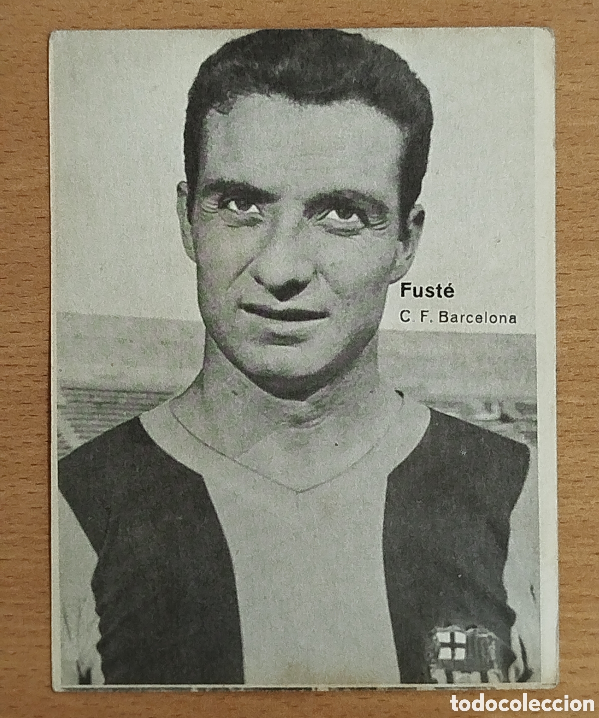 Cromos de F&uacute;tbol: ANTIGUA FOTO POSTAL CROMO DOBLE CARA FUTBOL FOTOGRAF&Iacute;A FUSTE Y FILOSIA BAR&Ccedil;A FC BARCELONA