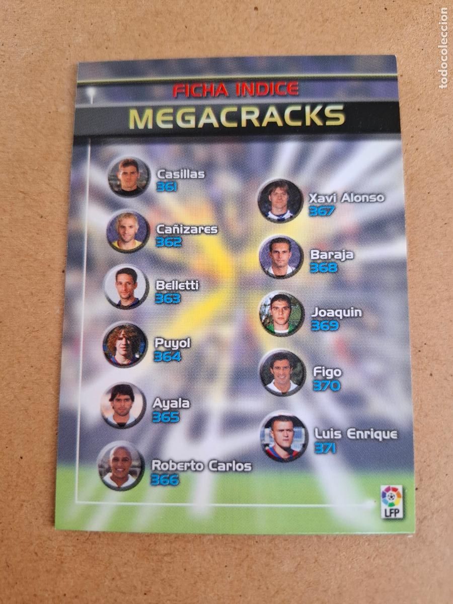 Cromos de F&uacute;tbol: MEGAFICHAS 2003 2004 03 04 - PANINI - INDICE MEGACRACKS ( ERROR ) (CM)