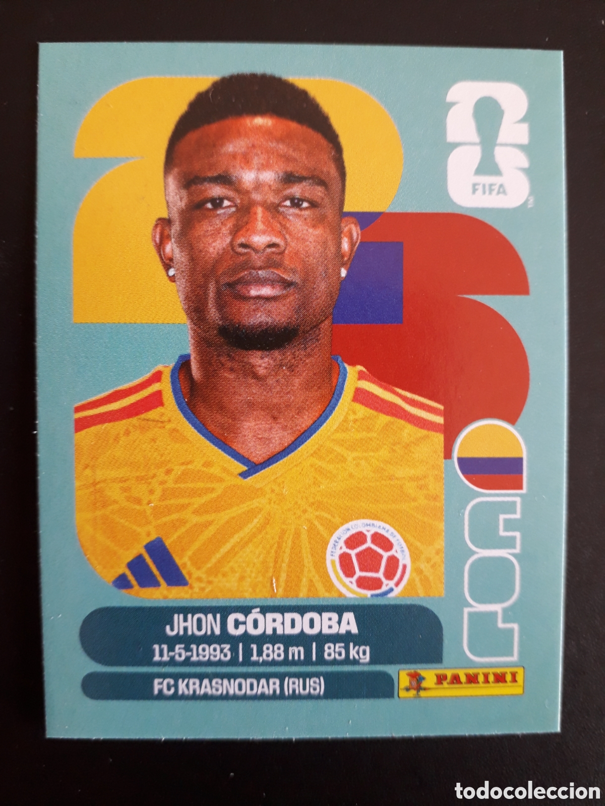 Cromos de Futebol: C&Oacute;RDOBA COLOMBIA COL 18 MUNDIAL F&Uacute;TBOL 2026 FIFA WORLD CUP PANINI SIN PEGAR PEDIDO M&Iacute;NIMO 3&euro;
