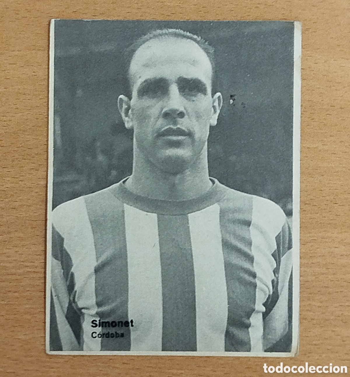 Football Stickers: ANTIGUA FOTO POSTAL CROMO DOBLE CARA FUTBOL FOTOGRAF&Iacute;A SIMONET Y JUANIN CORDOBA