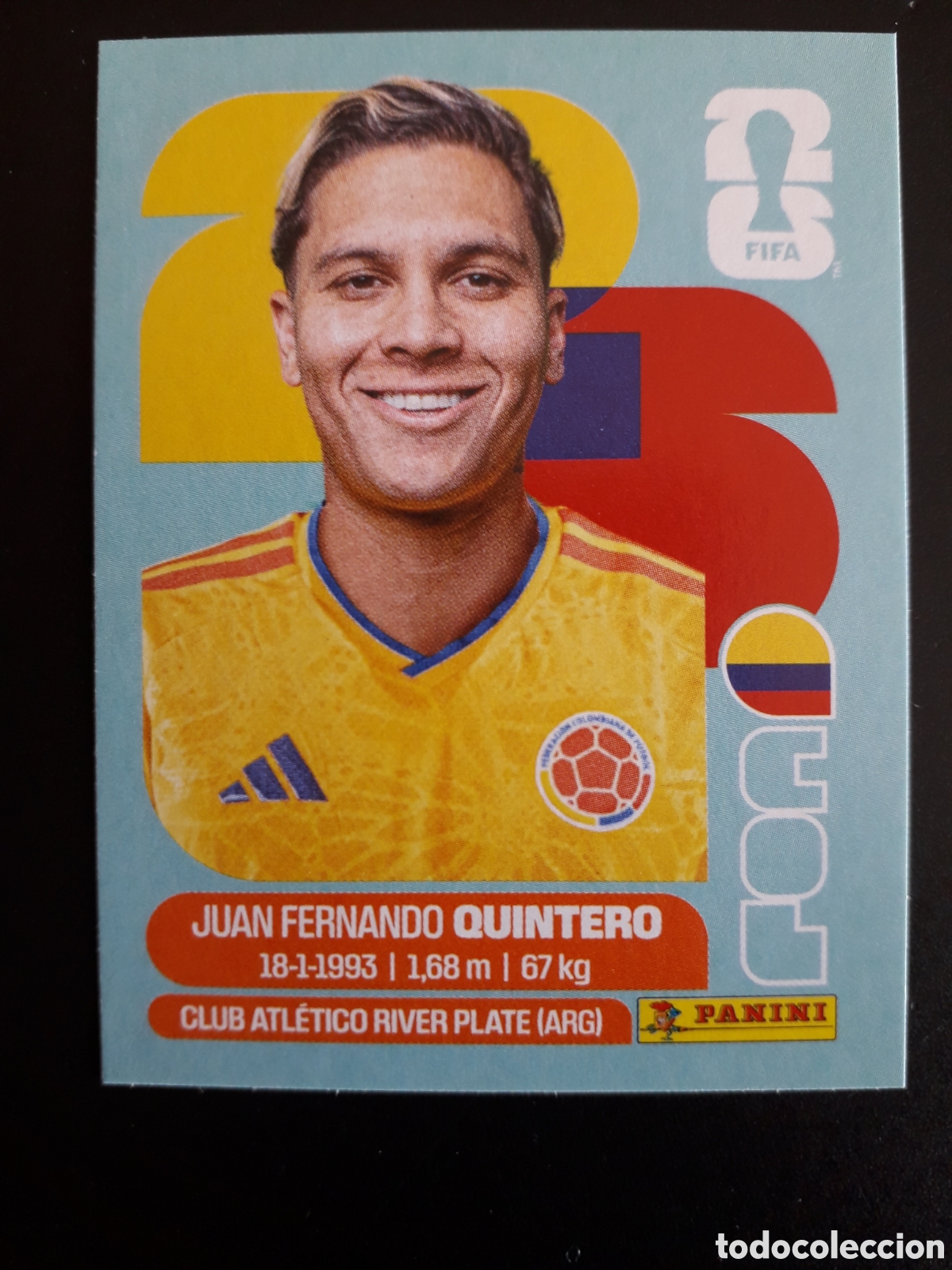 Cromos de Futebol: QUINTERO COLOMBIA COL 15 MUNDIAL F&Uacute;TBOL 2026 FIFA WORLD CUP PANINI SIN PEGAR PEDIDO M&Iacute;NIMO 3&euro;