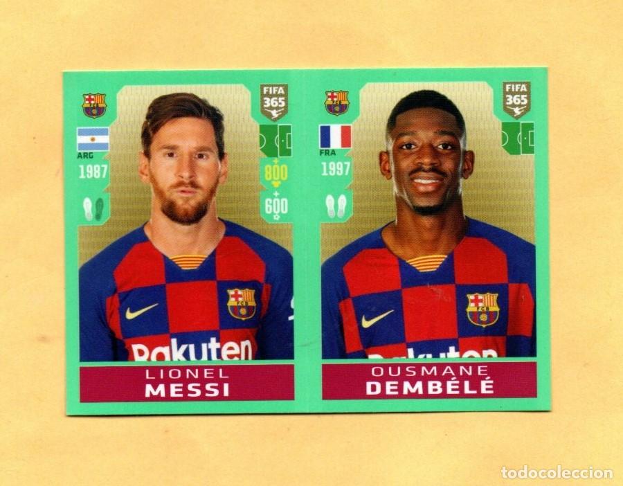 Cromos de F&uacute;tbol: PANINI FIFA 365 2019-2020 103 A MESSI 103 B DEMBELE FC.BARCELONA