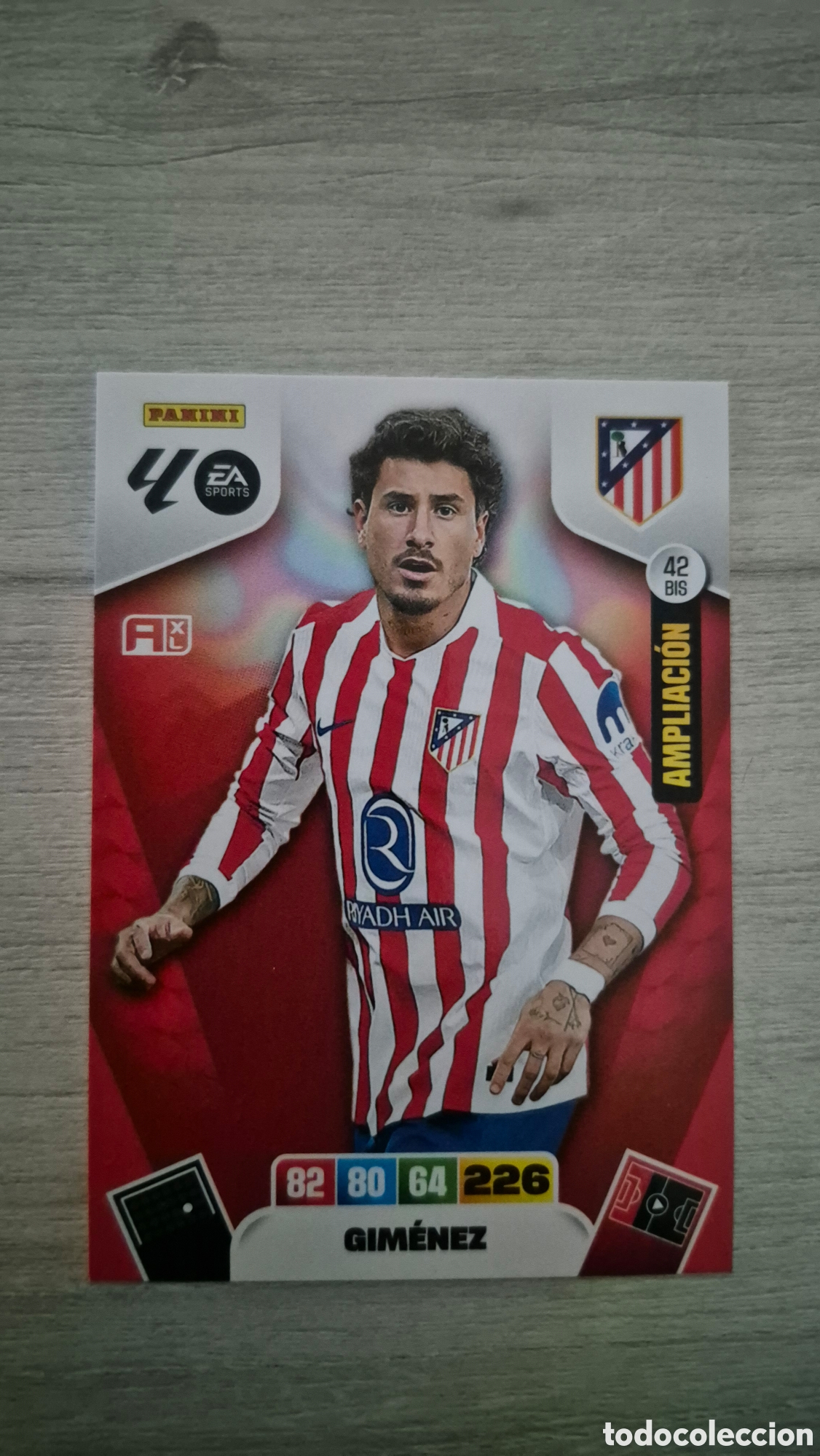 Cromos de Futebol: N&deg;42Bis Atl&eacute;tico de Madrid Gim&eacute;nez Adrenalyn 25/26