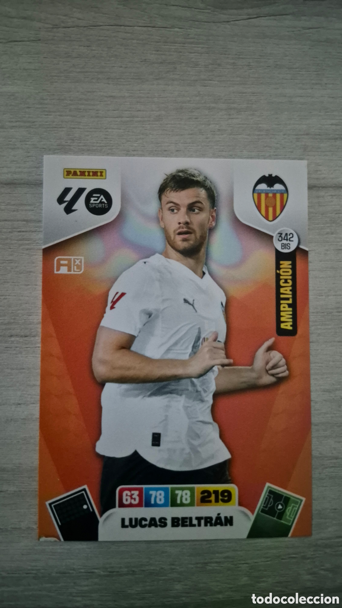 Cromos de F&uacute;tbol: N&deg;342Bis Valencia Lucas Beltr&aacute;n Adrenalyn 25/26
