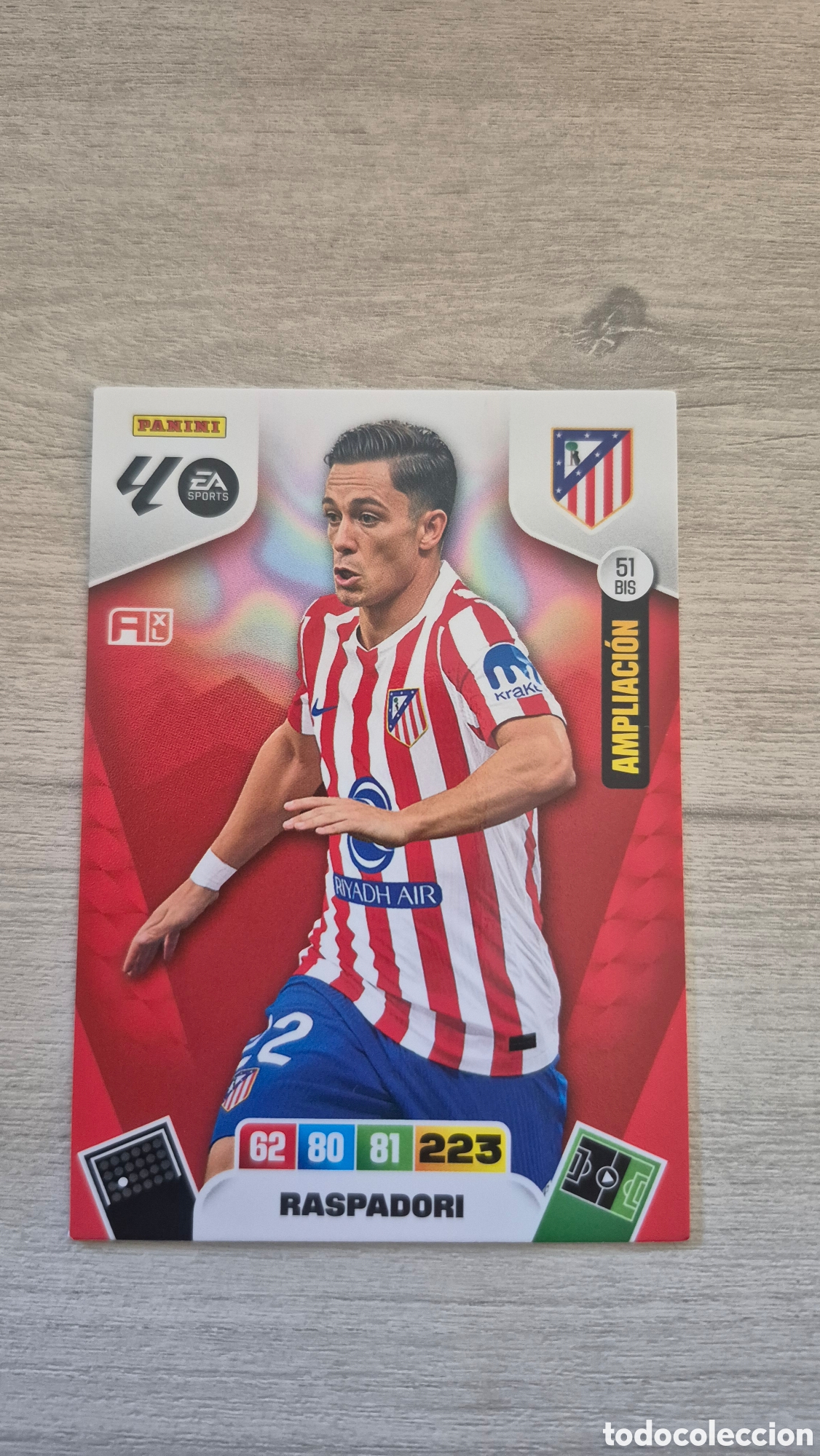 Cromos de F&uacute;tbol: N&deg;51Bis Atl&eacute;tico de Madrid Raspadori Adrenalyn 25/26