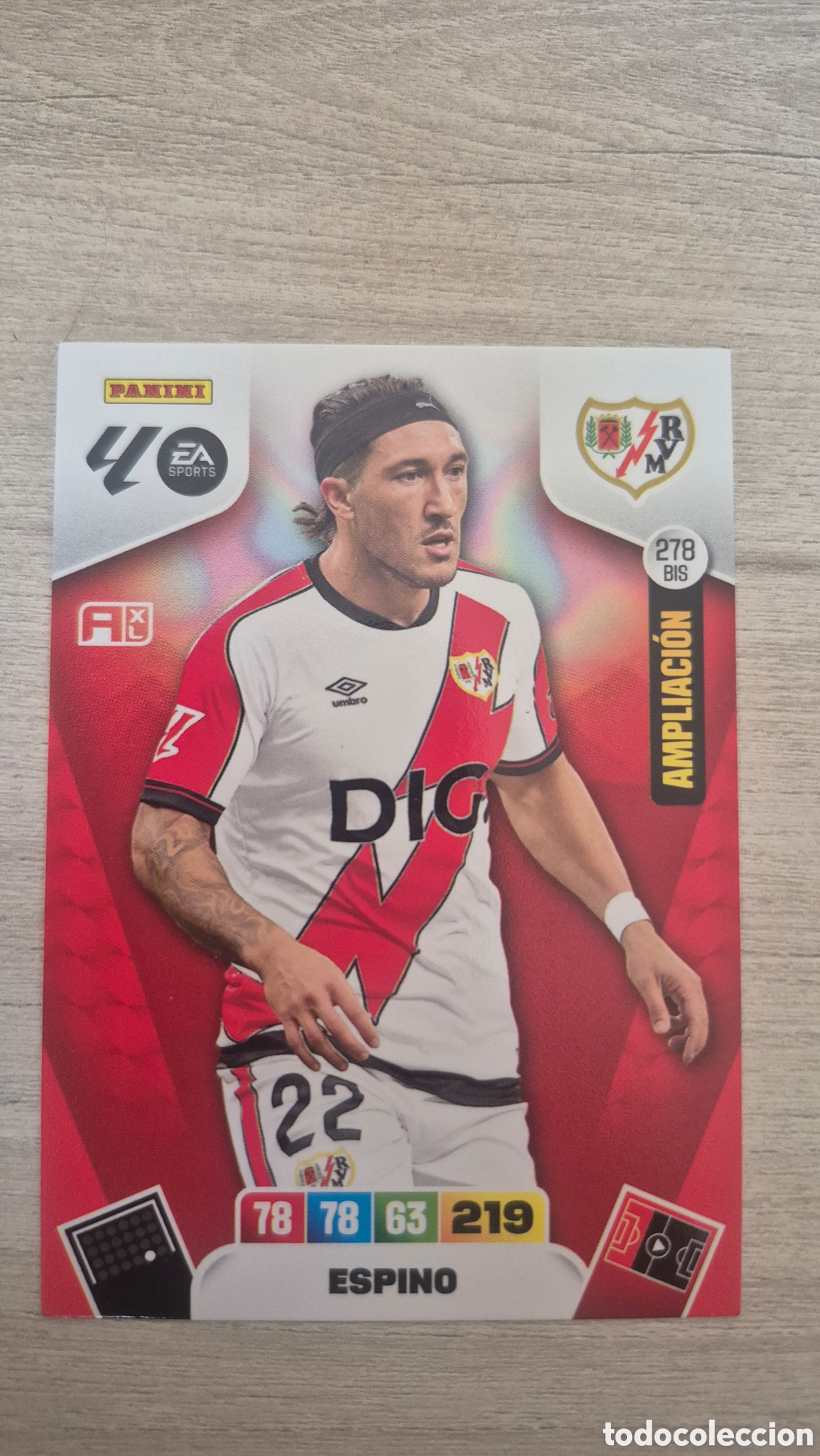 Cromos de F&uacute;tbol: N&deg;278Bis Rayo Vallecano Espino Adrenalyn 25/26