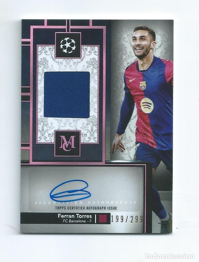 Fu&szlig;ball-Sticker: TOPPS MUSEUM COLLECTION UEFA CLUB 2025 AUTOGRAFO ORIGINAL Y PATCH CAMISETA FERRAN TORRES (BARCELONA