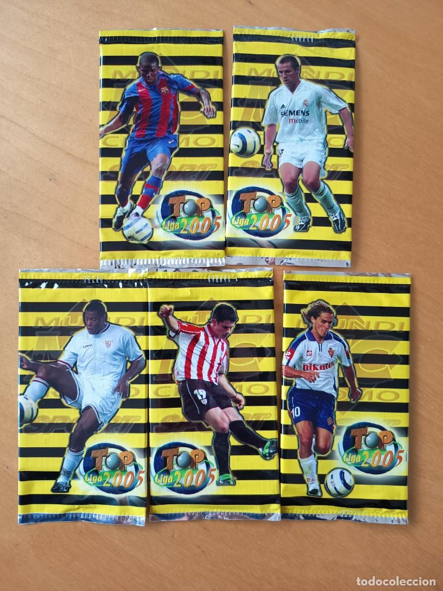 Cromos de Futebol: LOS 5 SOBRES DISTINTOS SELLADOS TOP LIGA 2005 (POSIBILIDAD MESSI ROOKIE 195)