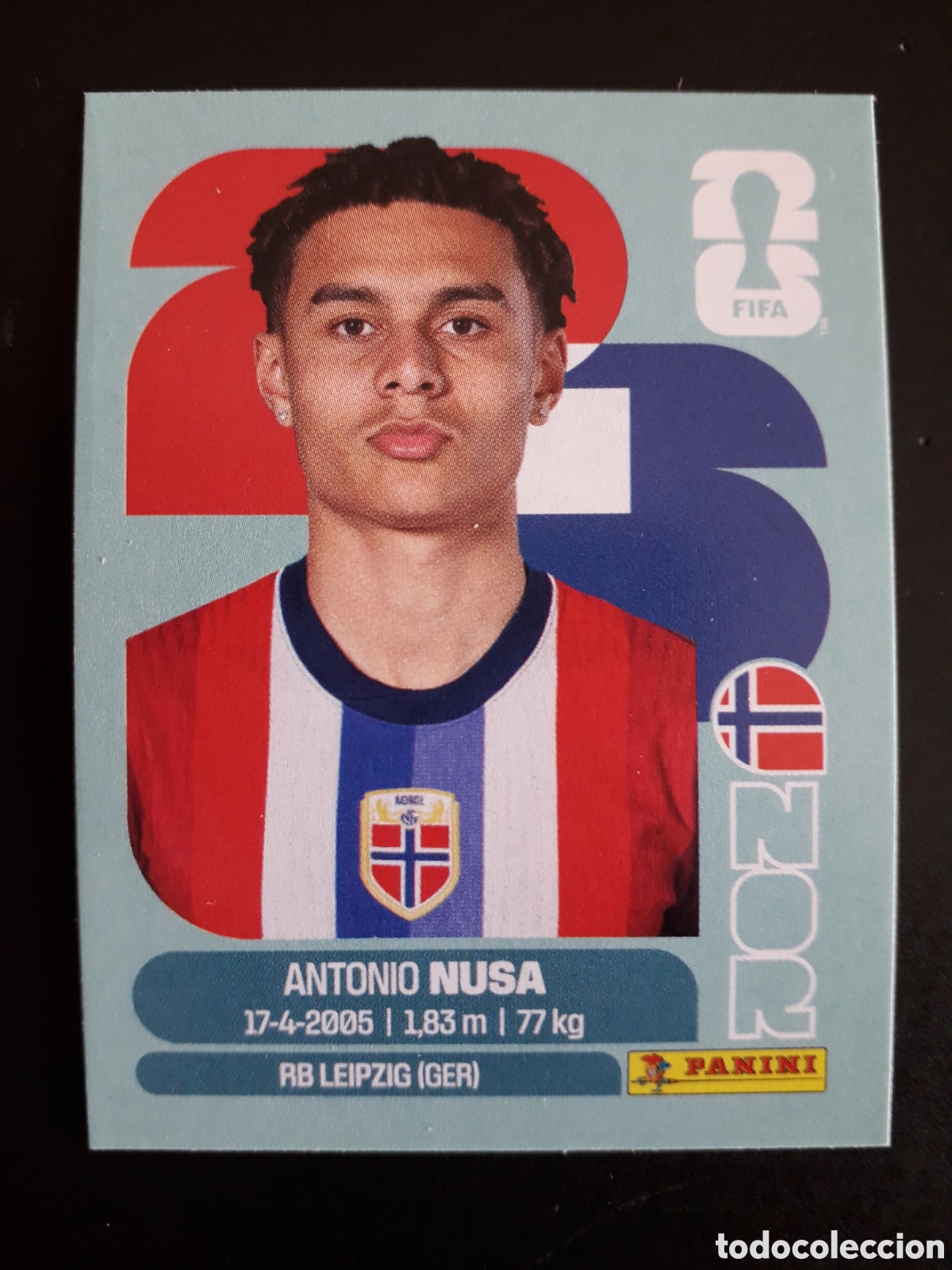Fu&szlig;ball-Sticker: NUSA NORUEGA NOR 19 MUNDIAL F&Uacute;TBOL 2026 FIFA WORLD CUP PANINI SIN PEGAR PEDIDO M&Iacute;NIMO 3&euro;