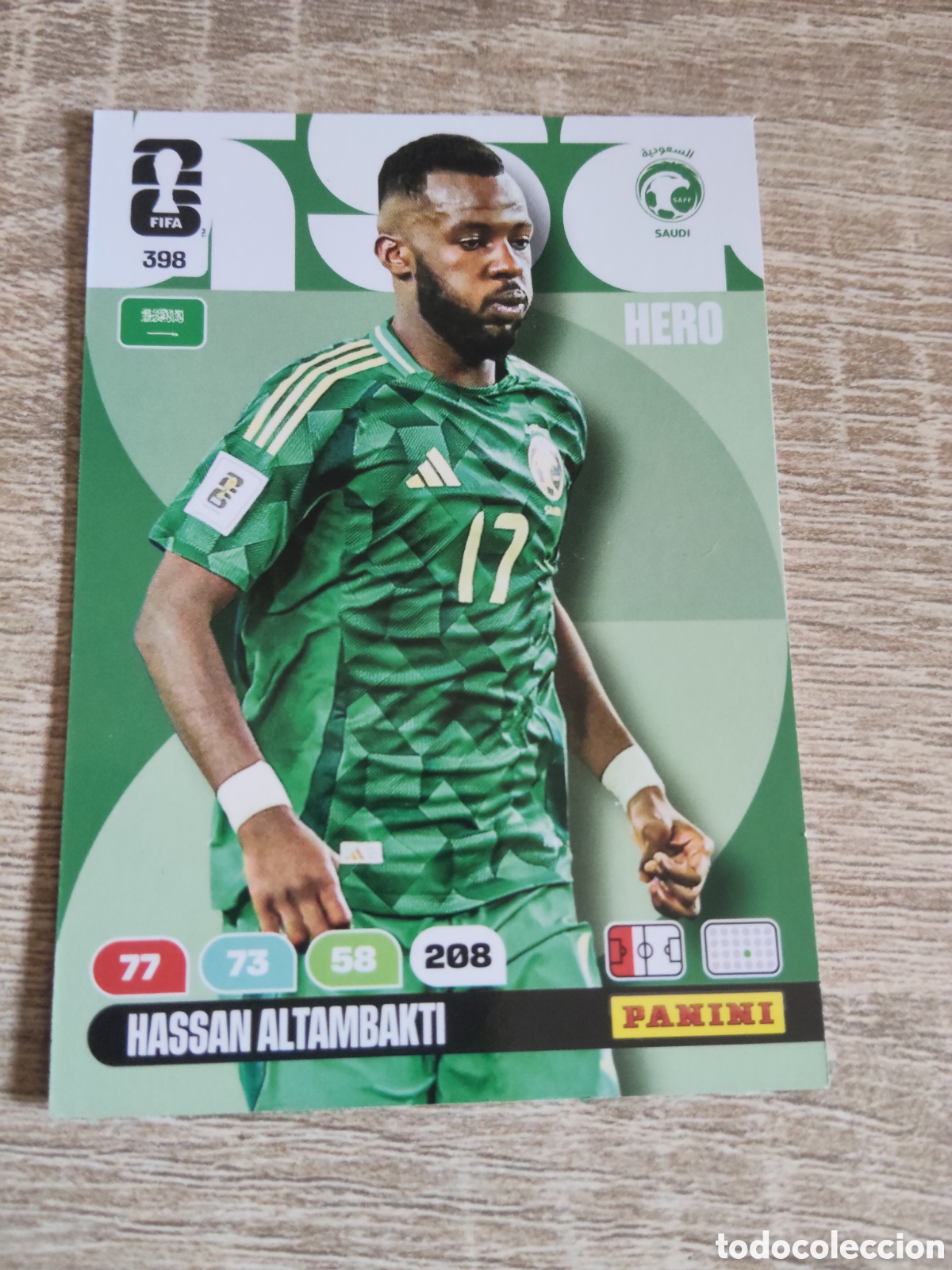 Cromos de F&uacute;tbol: Panini Adrenalyn mundial 2026 398 Hassan Altambakti Arabia Saud&iacute;