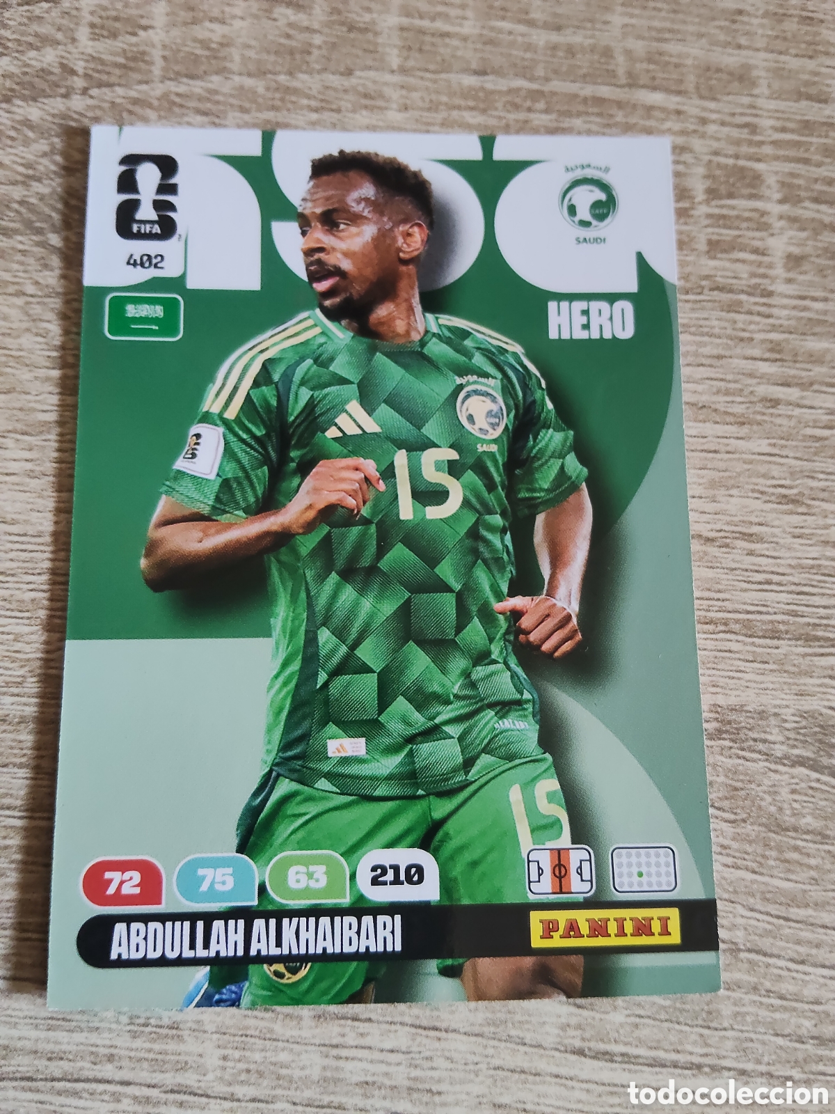 Cromos de F&uacute;tbol: Panini Adrenalyn mundial 2026 402 Abdullah Alkhaibari Arabia Saud&iacute;