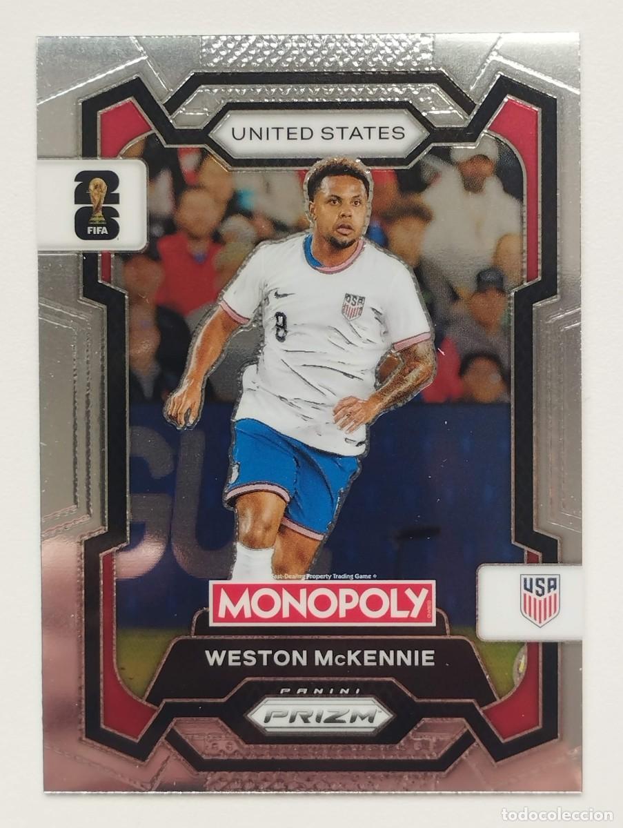 Cartes &agrave; collectionner de Football: CROMO CARD WORLD CUP 2026 26 PANINI PRIZM MONOPOLY WESTON McKENNIE 50 USA