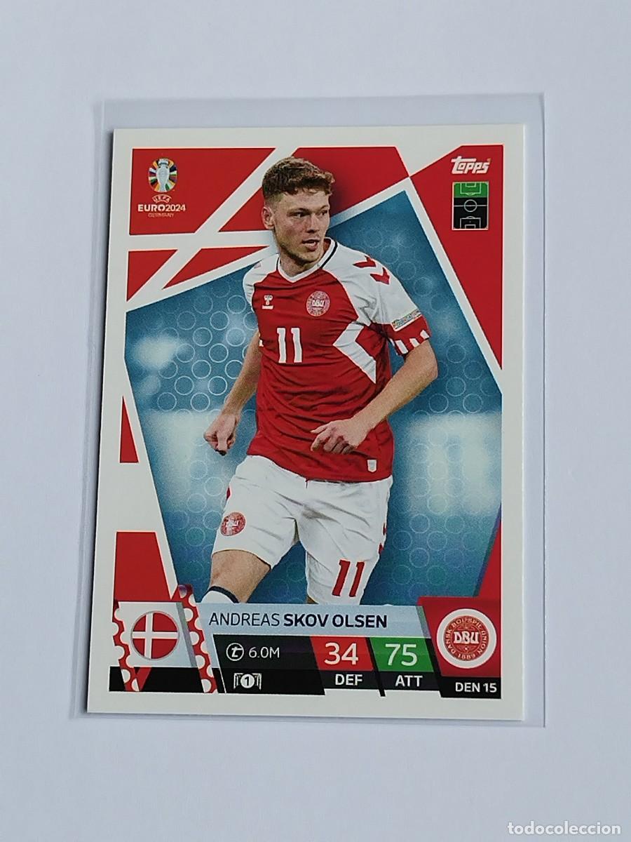 Fu&szlig;ball-Sticker: SKOV OLSEN #DEN 15 DINAMARCA - TOPPS EUROCOPA 2024 MATCH ATTAX - UEFA EURO GERMANY 24 DEN15
