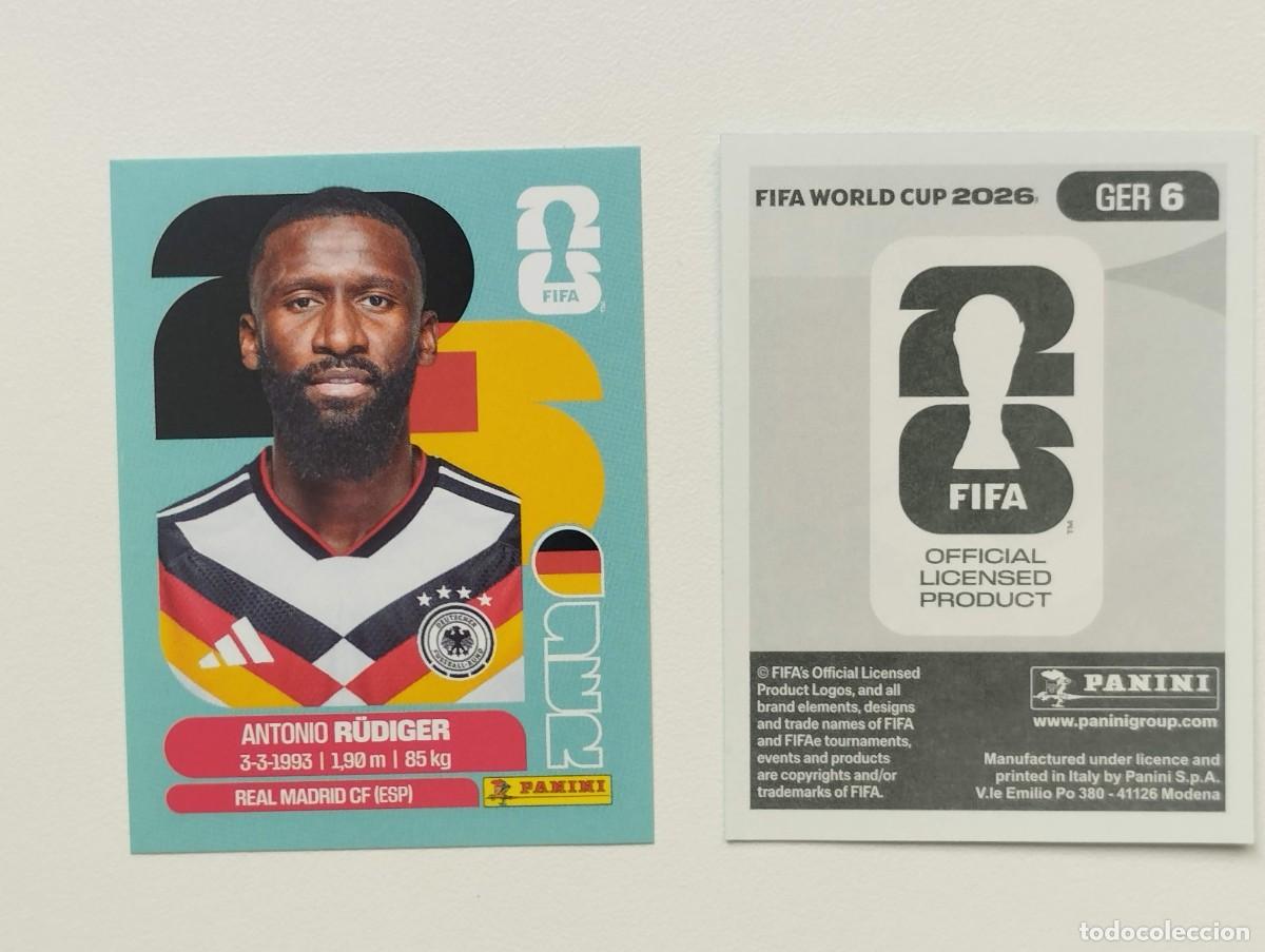 Cartes &agrave; collectionner de Football: CROMO STICKER WORLD CUP 2026 MUNDIAL 26 PANINI ALEMANIA GER6 GER 6 ANTONIO RUDIGER