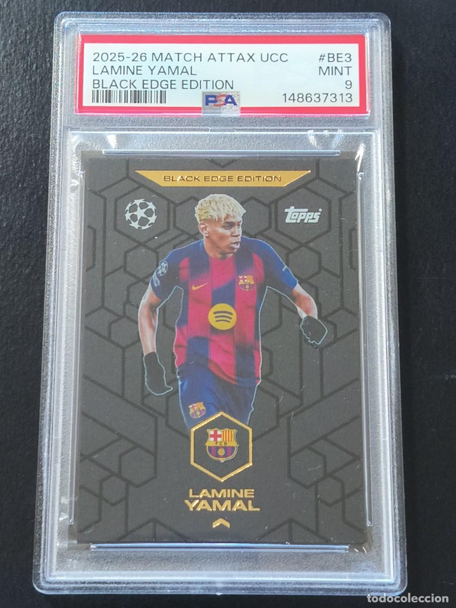 Cartes &agrave; collectionner de Football: Lamine Yamal - Topps Match Attax 2025/26 Black Edge Edition - PSA 9 - FC Barcelona