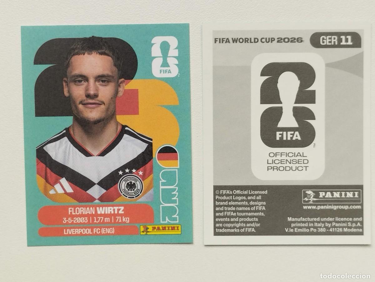 Figurine di Calcio: CROMO STICKER WORLD CUP 2026 MUNDIAL 26 PANINI ALEMANIA GER11 GER 11 FLORIAN WIRTZ