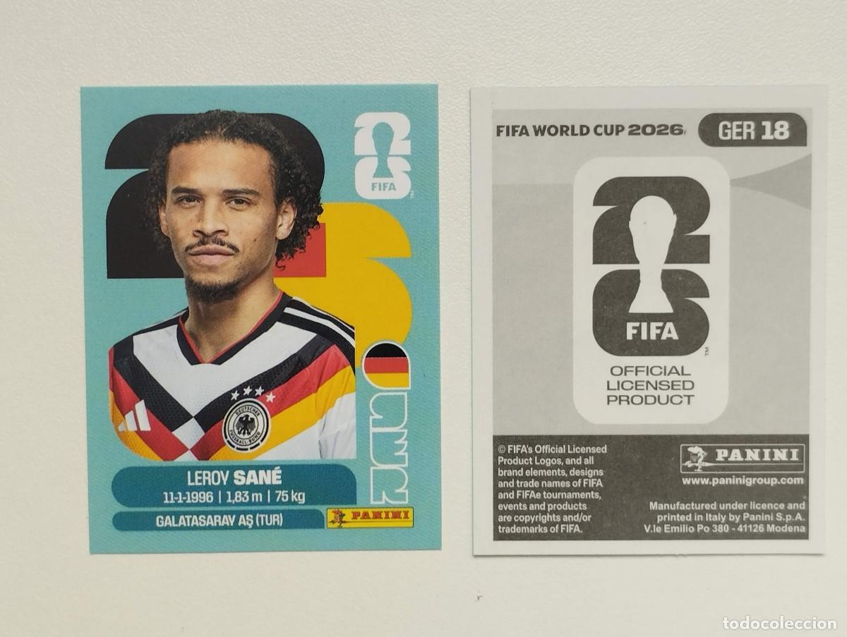 Cromos de F&uacute;tbol: CROMO STICKER WORLD CUP 2026 MUNDIAL 26 PANINI ALEMANIA GER18 GER 18 LEROY SANE