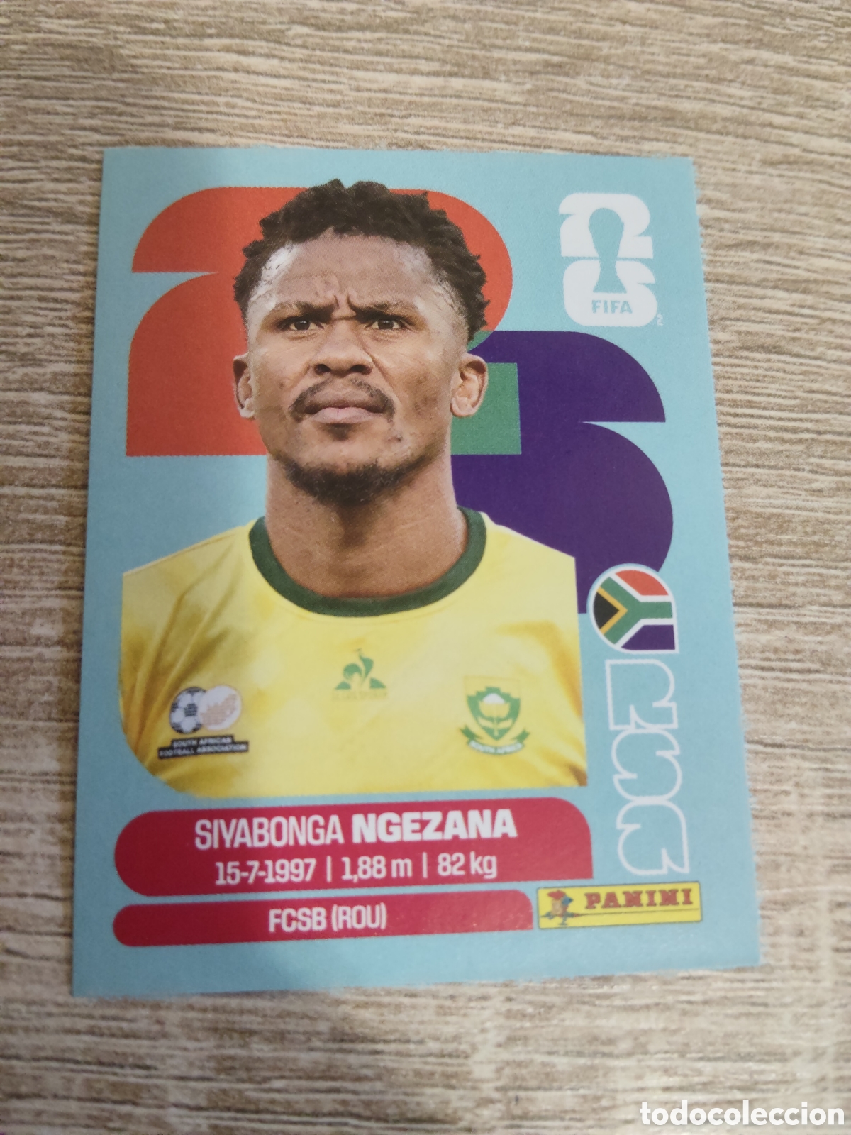 Cartes &agrave; collectionner de Football: Panini mundial 2026 Rsa 8 Sivabonga Ngezana Sud&aacute;frica