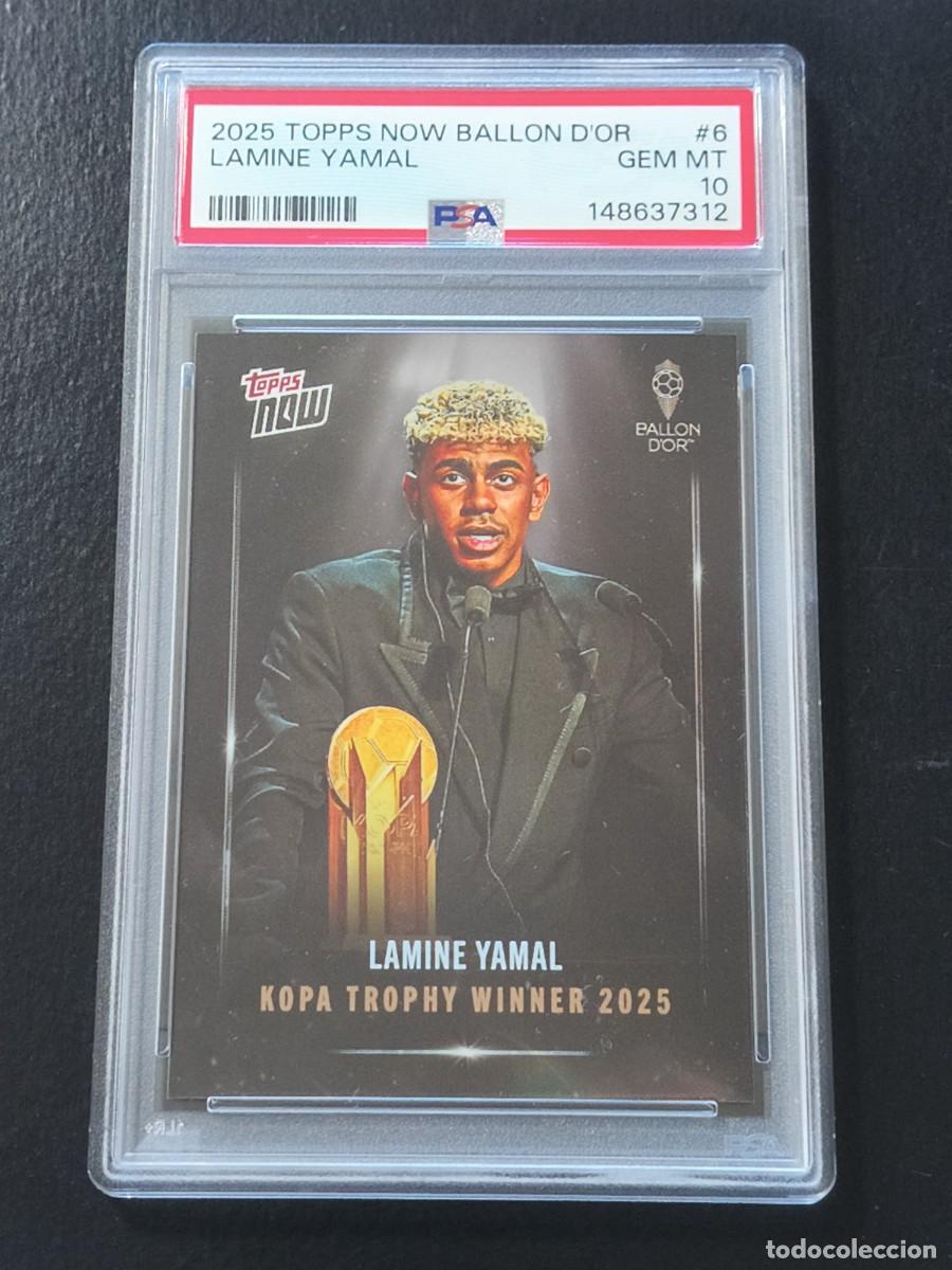 Cromos de F&uacute;tbol: Lamine Yamal - Topps Now Ballon D'or 2025 Kopa Trophy Winner - PSA 10 - FC Barcelona