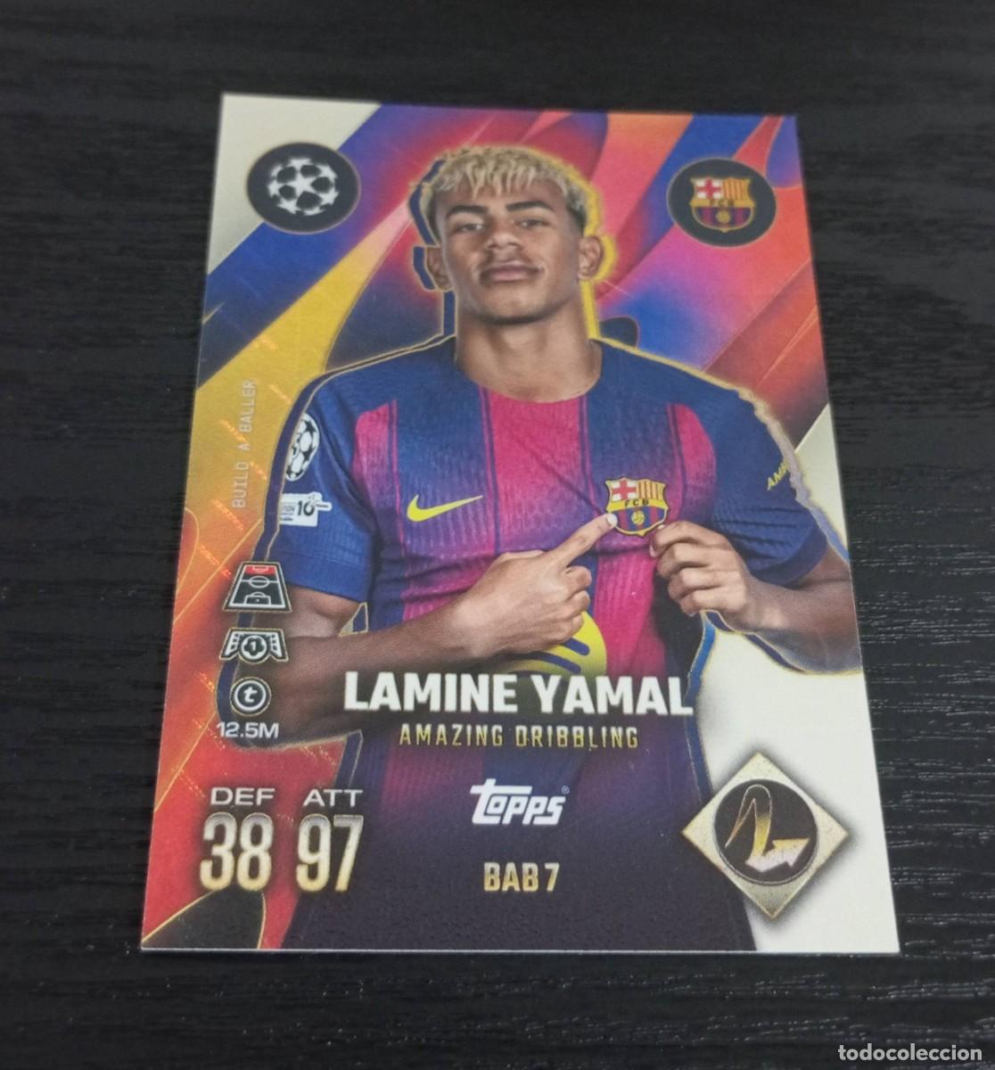 Cromos de F&uacute;tbol: -TOPPS MATCH ATTAX 25-26 EXTRA : BAB 7 LAMINE YAMAL ( BARCELONA ) BUILD A BALLER BAB7