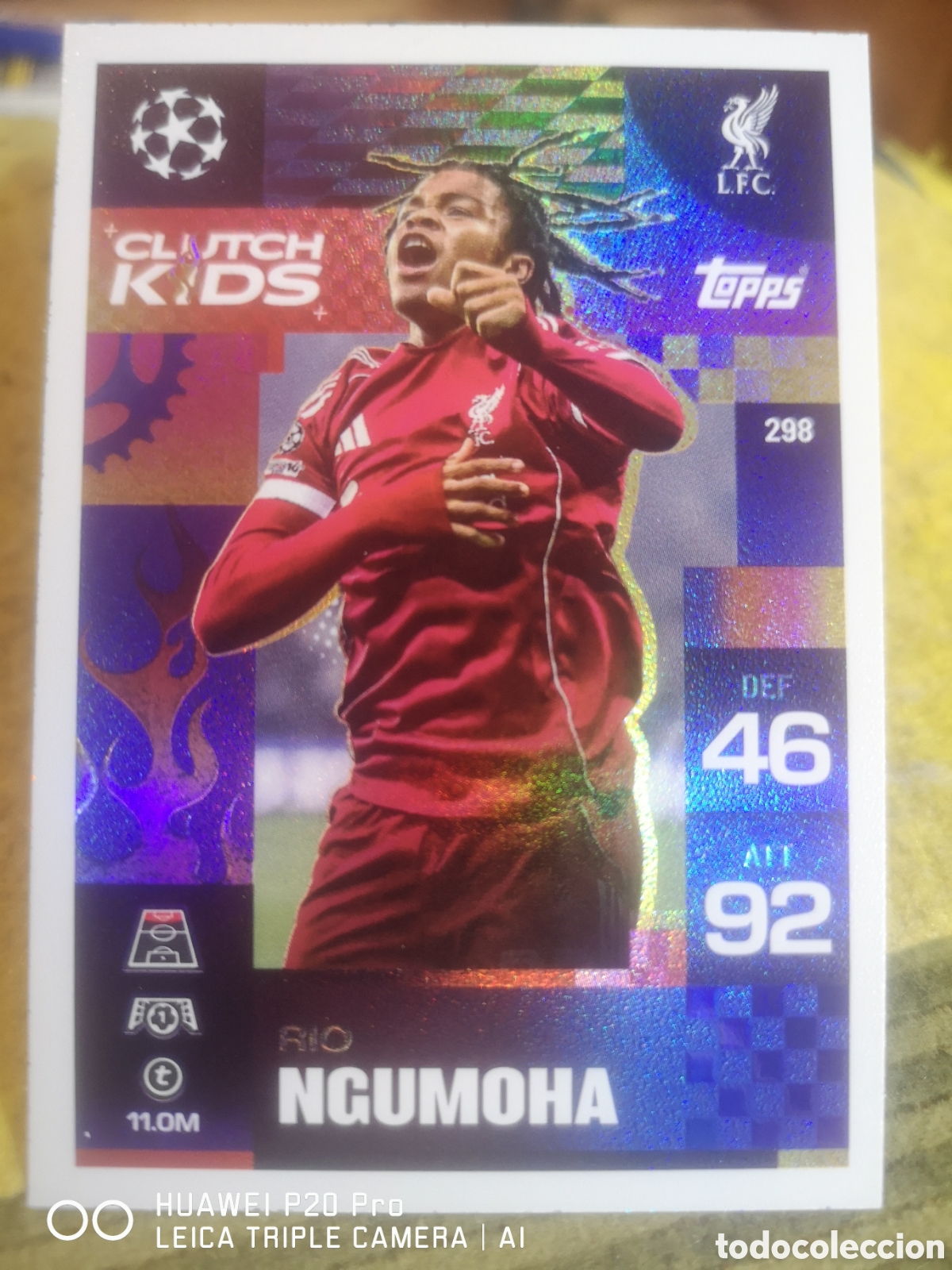 Cromos de F&uacute;tbol: MATCH ATTAX EXTRA 2025 2026 CLUTCH KIDS RIO NGUMOHA LIVERPOOL 298