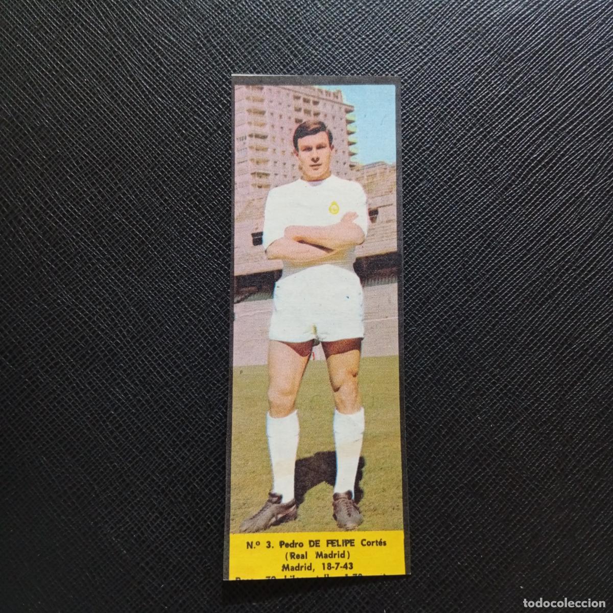 Cromos de F&uacute;tbol: 3 DE FELIPE REAL MADRID LA VOZ DE ASTURIAS JUGADORES UNO A UNO CROMO 1968 1969 FUTBOL