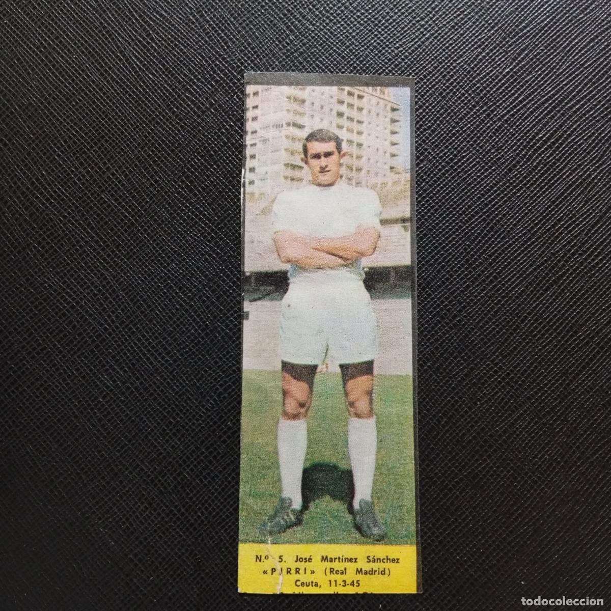 Cromos de F&uacute;tbol: 5 PIRRI REAL MADRID LA VOZ DE ASTURIAS JUGADORES UNO A UNO CROMO 1968 1969 FUTBOL