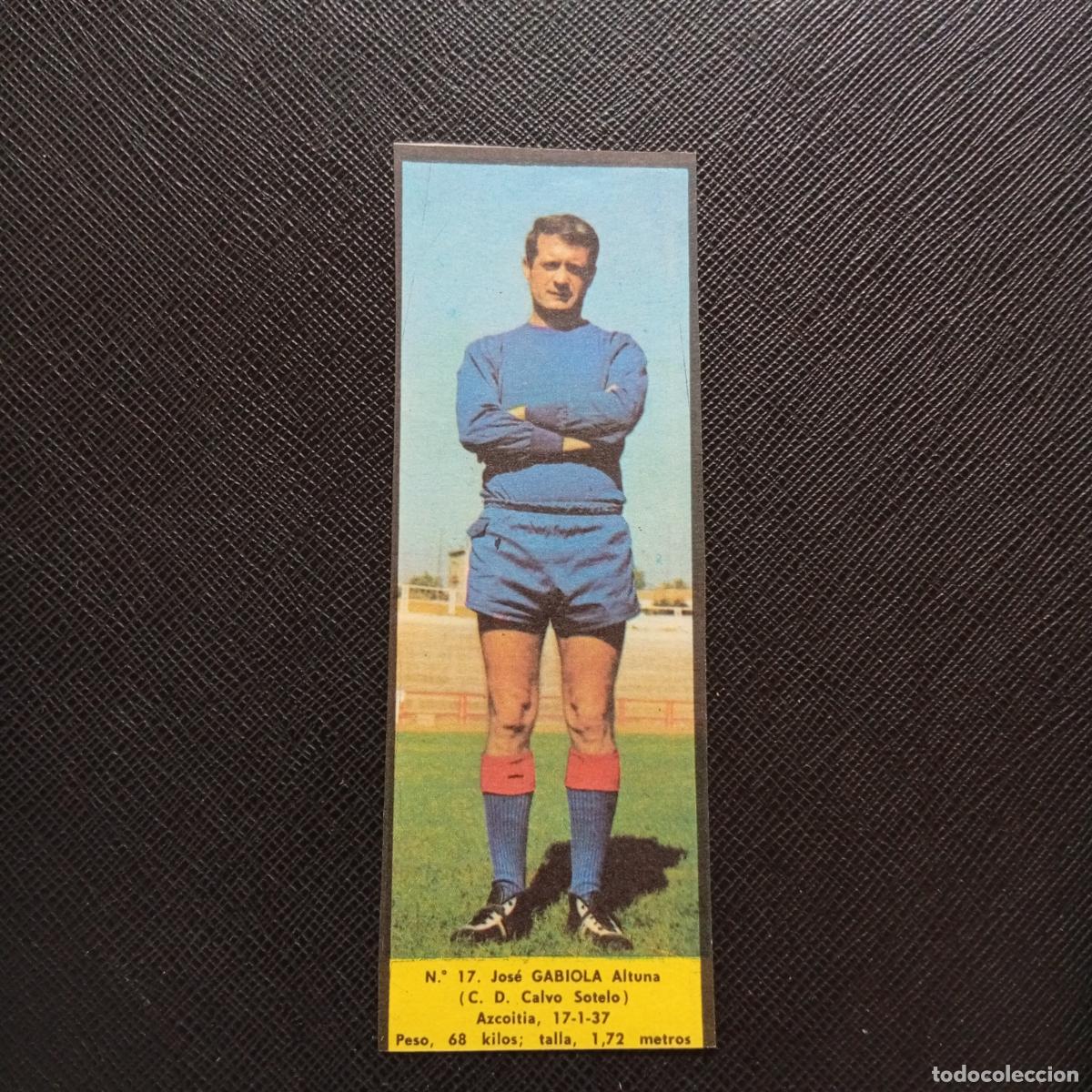 Cromos de F&uacute;tbol: 17 GABIOLA CALVO SOTELO LA VOZ DE ASTURIAS JUGADORES UNO A UNO CROMO 1968 1969 FUTBOL