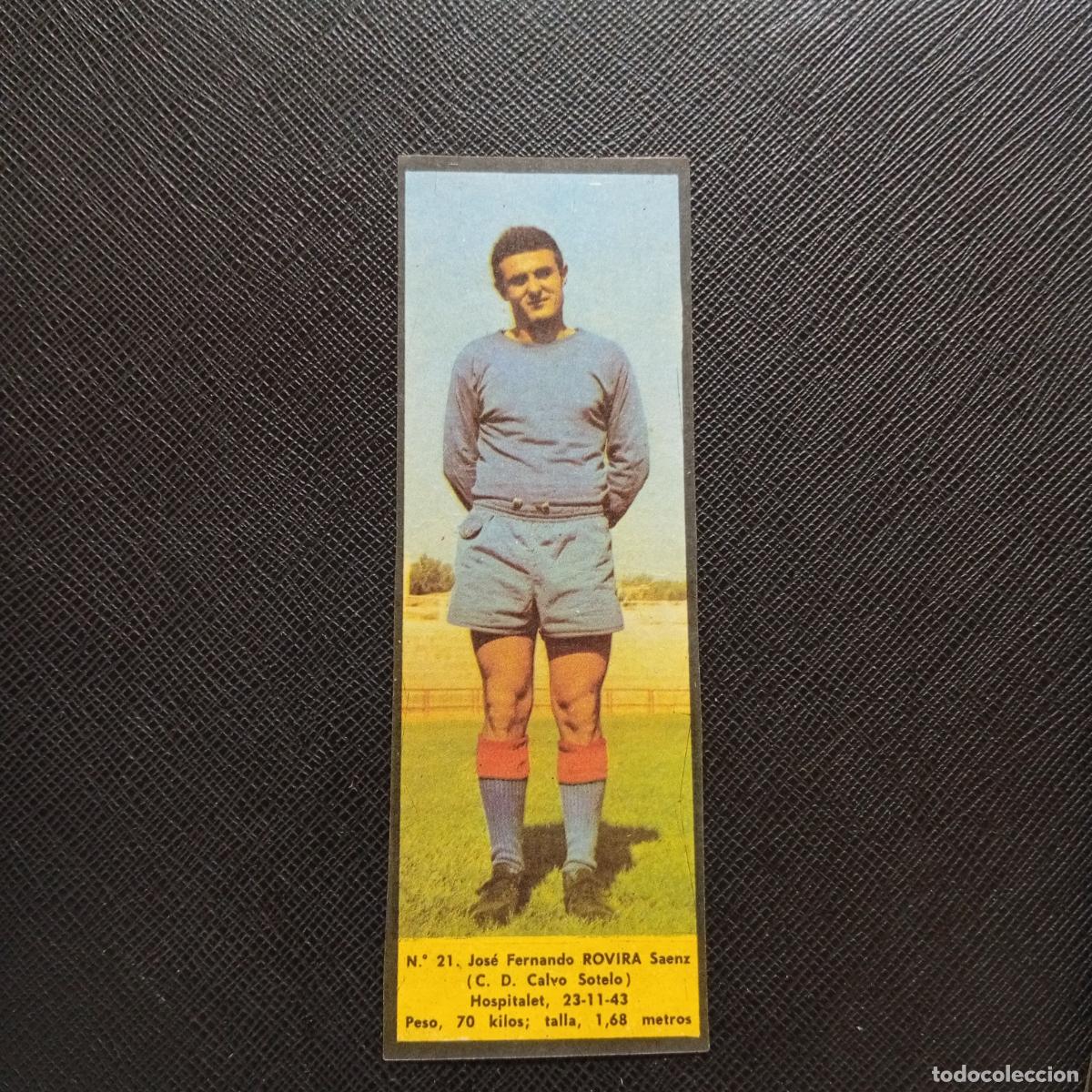 Cromos de F&uacute;tbol: 21 ROVIRA SOTELO LA VOZ DE ASTURIAS JUGADORES UNO A UNO CROMO 1968 1969 FUTBOL