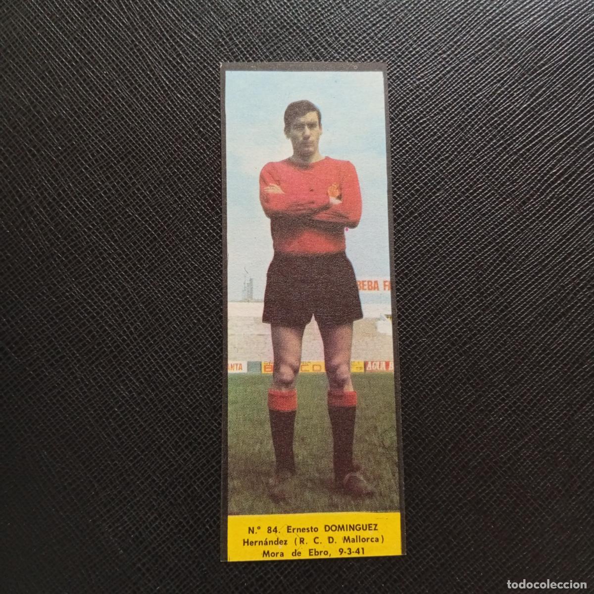 Cromos de F&uacute;tbol: 84 DOMINGUEZ MALLORCA LA VOZ DE ASTURIAS JUGADORES UNO A UNO CROMO 1968 1969 FUTBOL