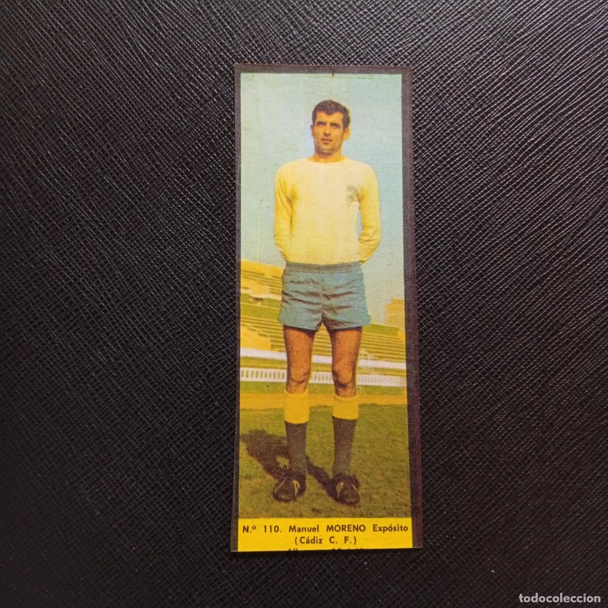 Cromos de F&uacute;tbol: 110 MORENO CADIZ LA VOZ DE ASTURIAS JUGADORES UNO A UNO CROMO 1968 1969 FUTBOL