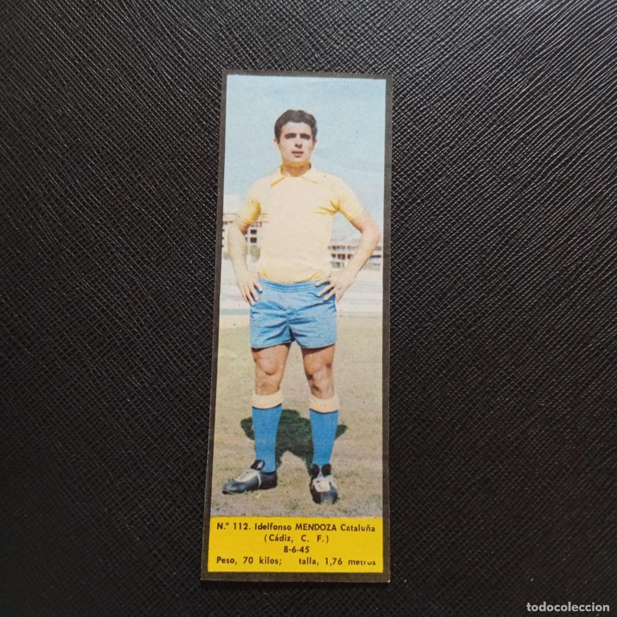 Cromos de F&uacute;tbol: 112 MENDOZA CADIZ LA VOZ DE ASTURIAS JUGADORES UNO A UNO CROMO 1968 1969 FUTBOL