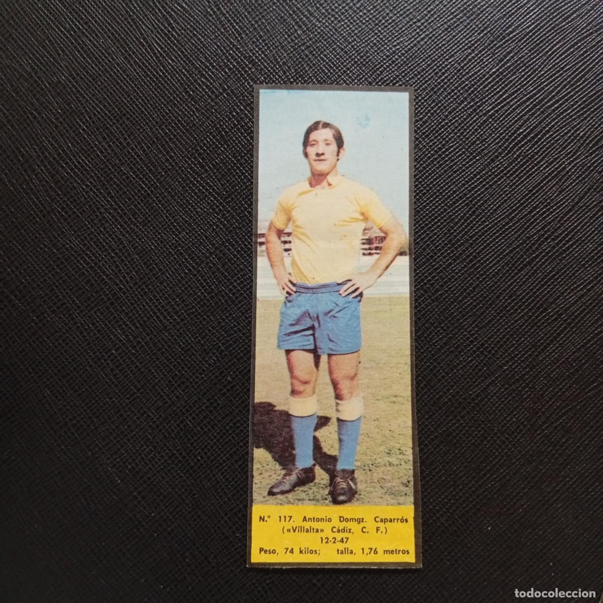 Cromos de F&uacute;tbol: 117 CAPARROS CADIZ LA VOZ DE ASTURIAS JUGADORES UNO A UNO CROMO 1968 1969 FUTBOL -