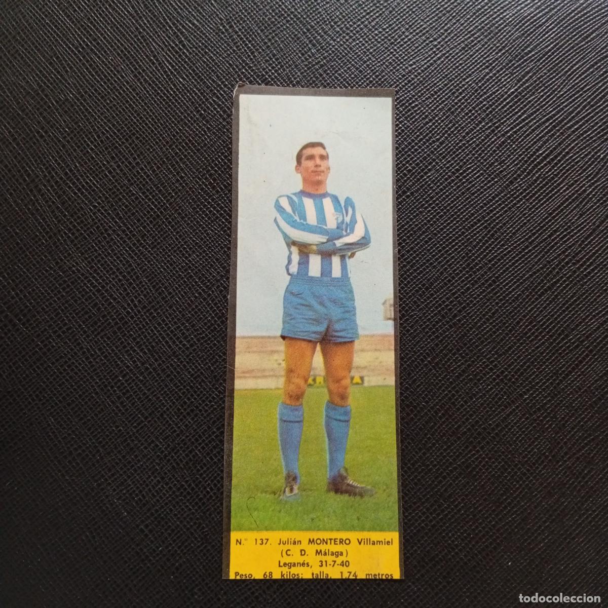 Cromos de F&uacute;tbol: 137 MONTERO MALAGA LA VOZ DE ASTURIAS JUGADORES UNO A UNO CROMO 1968 1969 FUTBOL -